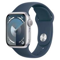 Apple Watch Series 9 MR913LL/A Caixa Aluminio 41MM Prata - Esportiva Azul M/L