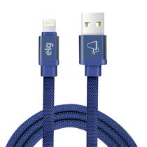 Cabo Elg CNV810BE - USB/Lightning - 1 Metro - Tecido Canvas - Azul