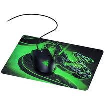 Mouse Gaming Razer Abyssus Lite com Fio + Mouse Pad Goliathus Mobile Preto/Verde