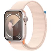 Apple Watch Series 9 Caixa de Aluminio Em Starligtht e Correia Esportiva Loop Em Cor Starligtht 41 MM MR8V3LW/A