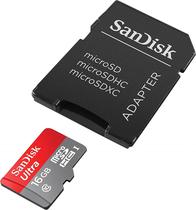Cartão de Memória SD Micro 16GB Sandisk ULTC10 80MB Con Adap