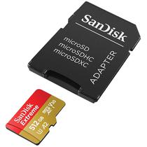Cartao de Memoria Sandisk Extreme SDSQXAV-512G-GN6MA - 512GB - Micro SD com Adaptador - 190MB/s