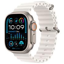 Apple Watch Ultra 2 49MM MREJ3LW/ A com Double Tap Gesture / Sirena de 86DB / Pulseira Ocean One Size / Titanium Case - White