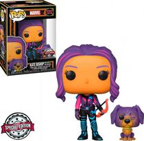 Funko Pop Marvel Hawkeye Blacklight Exclusive - Kate Bishop W/Lucky The Pizza Dog 1212