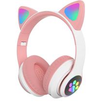 Fone de Ouvido Sem Fio Cat Ear VIV-23M com Microfone/RGB - Rosa