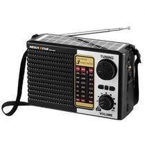 Radio Portatil AM/FM/SW Megastar RX10BT 600 Watts P.M.P.O com Bluetooth Bivolt - Preto/Prata
