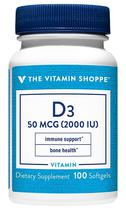 The Vitamin Shoppe D3 5MG - 2000IU (100 Capsula Em Gel)