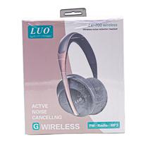 Fone de Ouvido Bluetooth Luo LU-700 com Radio FM e MP3 - Cinza/Dourado