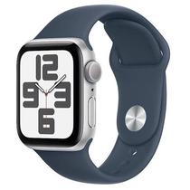 Apple Watch Se 2 44MM s/M Silver Aluminum Storm Blue Sport Band MREC3LL/A GPS A2723