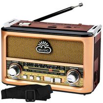 Radio Portatil AM/ FM/ SW Megastar RX087BT 600 Watts P.M.P.O com Bluetooth Bivolt - Dourado/ Preto/ Marrom