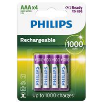Pilhas Recarregaveis Philips AAA X 4 R03B4RTU10/97 - 1000 Mah