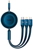 Cabo Retratil USB-C 3 Em 1 Baseus Bright Mirror Series II CAMJ010203 - Azul