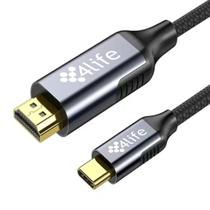 Cabo 4LIFE BX-HD01 USB-C / HDMI / de Nylon 180MM - Cinza