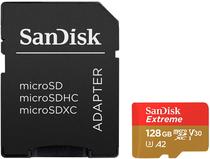 Cartão de Memória Micro SDXC Extreme A2 Sandisk 128GB 190MBS 2X1