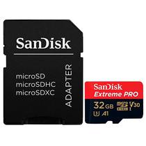 Cartao Micro SD de 32GB Sandisk Extreme Pro SDSQXCG-032G-GN6MA - Vermelho/Preto