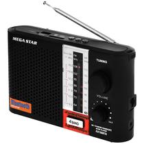 Radio Portatil AM/FM/SW/TV Megastar RX188BTA 800 Watts P.M.P.O com Bluetooth - Preto
