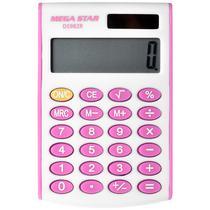 Calculadora Megastar DS982R de 8 Digitos - Branca/Rosa