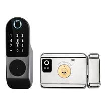 Fechadura Digital R2-2 com Bluetooth, Biometria, Cartao, Codigo Numerico, Chave e App - Ttlock- Cor Preto