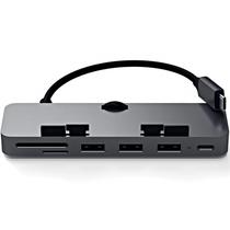 Hub USB-C Satechi Clamp Pro ST-Tcimhs com USB-C/USB-A/Leitor Microsd/SD - Space Gray