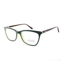 Oculos de Grau Feminino Visard CO5865 54-17-140 Col.07 - Verde/Vermelho $
