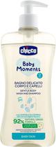 Sabonete Liquido e Shampoo para Bebes Chicco Baby Moments - 500ML
