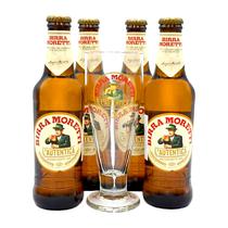 Pack de Cerveza Birra Moretti 4 X 300ML + Vaso