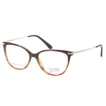Oculos de Grau Visard VS4056 Feminino, Tamanho 52-17-140 C3, Metal e Acetato - Marrom