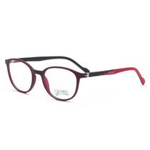 Oculos de Grau Visard MZ15-18 Masculino, Tamanho 50-20-140 C05A - Bordo, Preto e Vermelho
