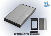 Gaveta EN25TCA Mtek Ext.P/HD 2,5 SATA/SSD USB-C 3.1 Aluminio Gris