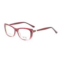 Armacao para Oculos de Grau Visard 9117 C-6 Tam. 56-16-142MM - Vermelho/Animal Print