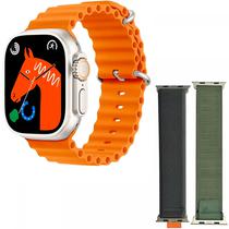 Smartwatch Blulory Ultra Max de 49MM com Bluetooth + Pulseiras Extras - Orange