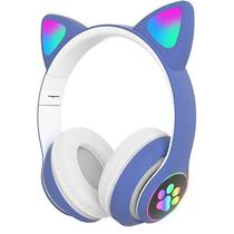 Fone de Ouvido Sem Fio Cat Ear VIV-23M com Microfone/RGB - Azul