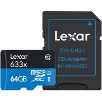 Memoria Micro SD Lexar Professional 633X 100-45 MB/s C10 U3 64 GB (LSDMI64GBBNL633A)