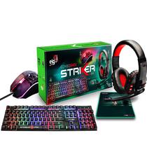 Teclado Kit Gamer Elg Striker CGSR41 - Mouse + + Mousepad + Headset - Preto