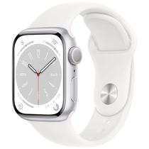 Apple Watch Series 8 Caixa de Aluminio Em Prata e Correia Esportiva Em Cor Branco 45 MM s/M MP6P3LL/A