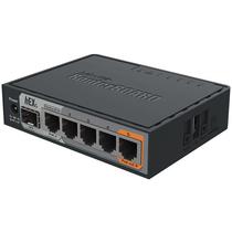 Roteador Mikrotik Routerboard Hex s RB760IGS com 5 Portas Ethernet de 10/100/1000 MBPS - Preto