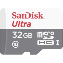 Cartao Microsd de 32GB Sandisk Ultra SDSQUNR-032G-GN3MA de 80MB/s - Cinza/Branco
