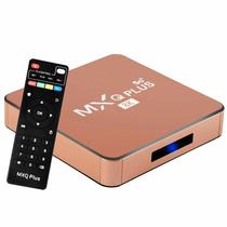 Receptor Digital TV Box MXQ Plus 8K 5G Dourado 8GB/ 64GB/ Iptv/ Wifi/ HDMI/ USB/ SD/ Lan/ Android 10.1