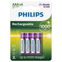 Pilha Recargable Philips AAA R03B4RTU10/97 PACK-4 (1000MAH)