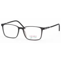 Oculos de Grau Visard MZ08-16 Unissex, Tamanho 52-17-140 C2A - Cinza e Preto