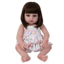 Boneca Baby Reborn V-003 - 48CM - Silicone - Vestido Desenho Coracao