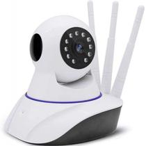 Camera de Seguranca Robo Smart IP Onvif P2P JTZ-160BW-3B 3 Antenas IP / Wifi / Wireless / Visao Noturna / 360O / 720P / App Yoosee - Branco