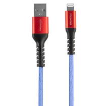 Cabo Magnavox MAC6419-Mo - USB/Lightning - 1.5 Metros - Nylon - Vermelho e Azul