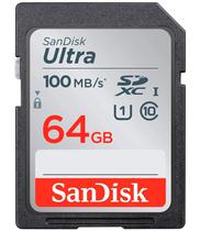 Cartao de Memoria Sandisk SD SDHC Ultra C10 / 64GB / 100MBS - (SDSDUNR-064G-GN6IN)