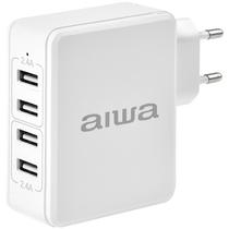 Adaptador de Tomada Aiwa AWCSWC4P 4 USB de 24 Watts- Branco