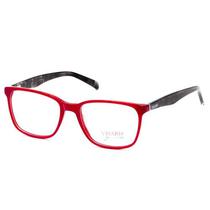 Oculos de Grau Visard 17169 Unissex, Tamanho 55-19-142 C01 - Vermelho e Marrom Escuro
