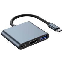Hub USB Type-C 3.1 Satellite A-HUBC56 3 Portas HDMI / USB 3.0 / Type-C Femea - Cinza