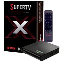 Receptor Fta Super TV X Black X 4K Uhd Bluetooth/ Iptv/ Wi-Fi/ Dlna/ USB/ Microsd/ LNB/ Bivolt - Preto