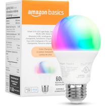 Lampada Amazon Basics Smart A19 LED Light Bulb Muda Cor 9W Equivalente 60W- 120V