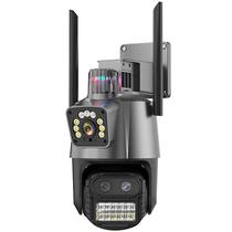 Camera IP P11A-Turbo com Wi-Fi e Microfone - Preto/Cinza